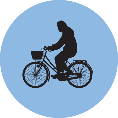 bicyclist silhouette vectorのイラスト素材