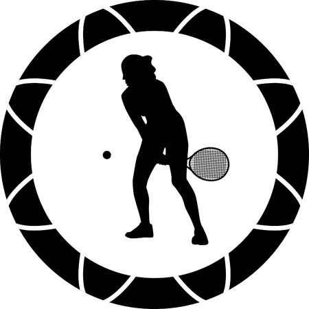 girl play tennisのイラスト素材