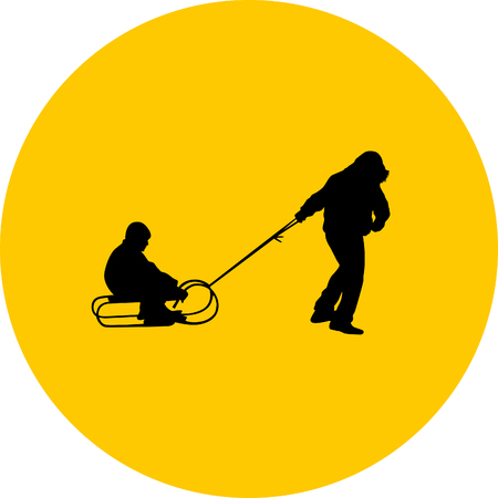 sleddingのイラスト素材