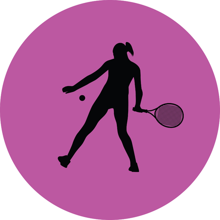girl play tennisのイラスト素材