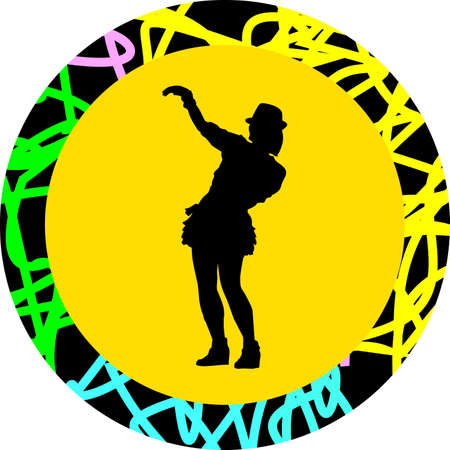 dance people with hatのイラスト素材