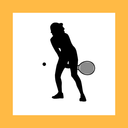 girl play tennisのイラスト素材