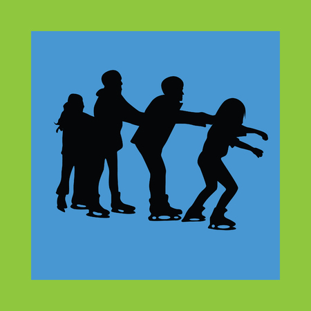 ice skatingのイラスト素材