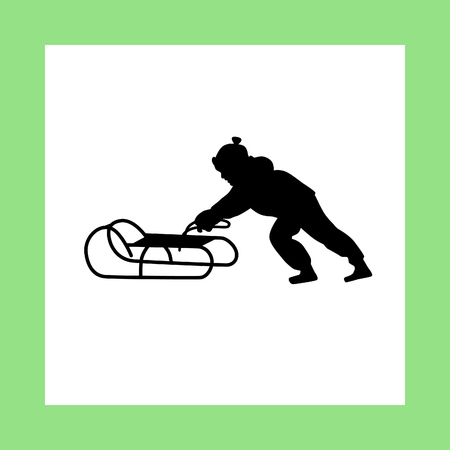 sleddingのイラスト素材