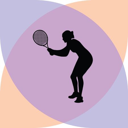 girl play tennisのイラスト素材