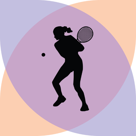 girl play tennisのイラスト素材