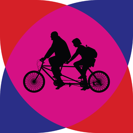 bicyclist silhouette vectorのイラスト素材