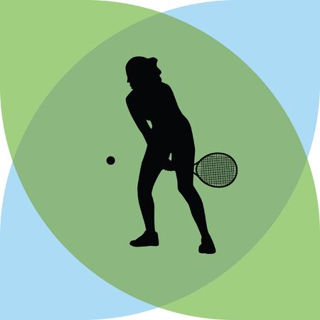 girl play tennisのイラスト素材