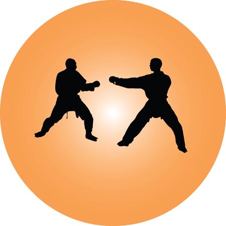 Karate silhouette vectorのイラスト素材
