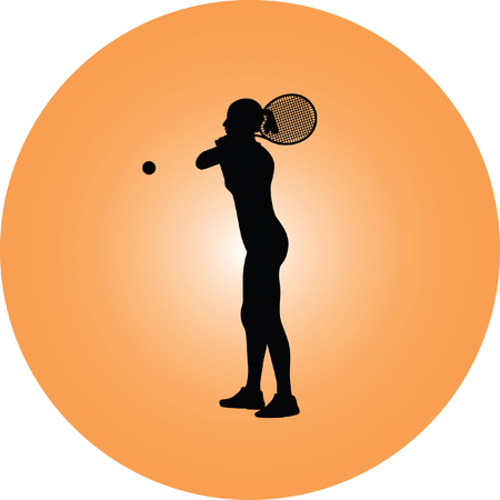 girl play tennisのイラスト素材