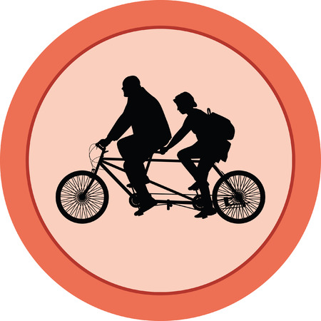 bicyclist silhouette vectorのイラスト素材
