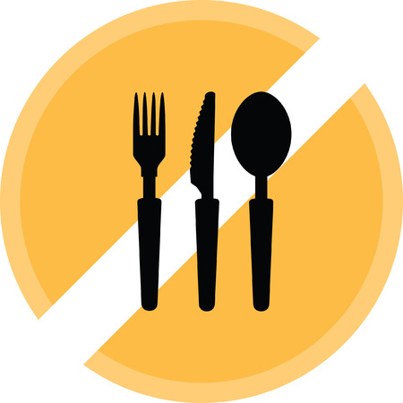 spoon and fork iconのイラスト素材
