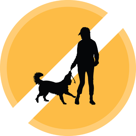 woman and dogのイラスト素材