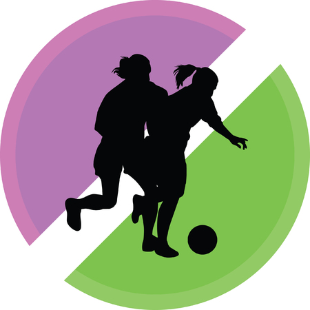 woman soccer player icon on a white backgroundのイラスト素材