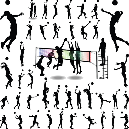 volleyball man and woman playerのイラスト素材