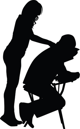 massage on a chairのイラスト素材