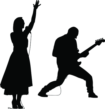 singer and guitaristのイラスト素材