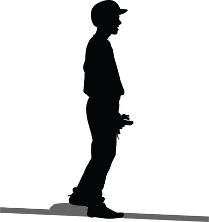 baseball player is on the baseのイラスト素材