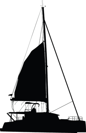 sailing boat catamaranのイラスト素材