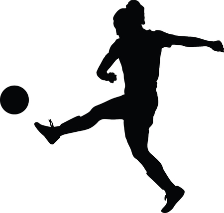 Soccer women silhouette.のイラスト素材