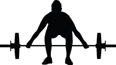 weight lifting girl silhouetteのイラスト素材