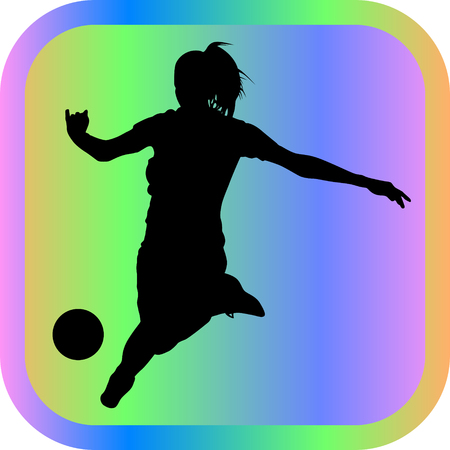 woman soccer player. girl play footballのイラスト素材