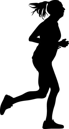woman as a runner silhouette vector. girl runnerのイラスト素材