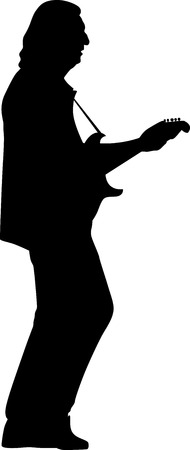 guitarist silhouette vectorのイラスト素材