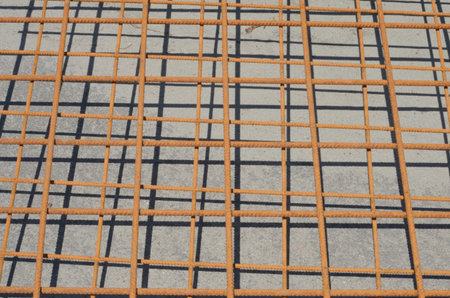 steel rebar for reinforcement concrete at construction site