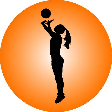 volleyball girl player. women group play volleyballのイラスト素材