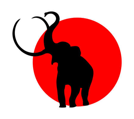 elephant silhouetteのイラスト素材