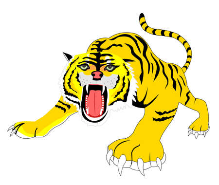 tiger attack vector fileのイラスト素材