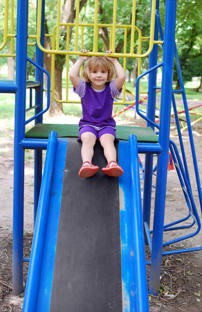little girl in park playground