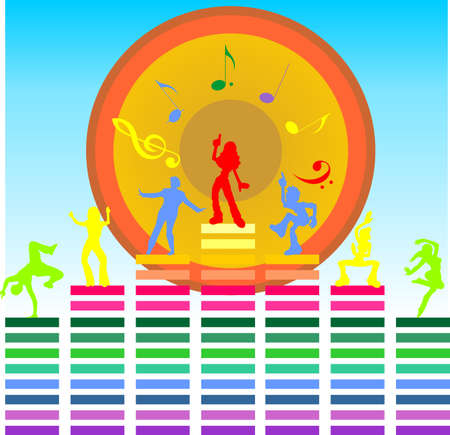 music and dancersのイラスト素材