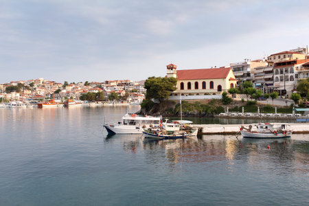 summer vacation scene Neos Marmaras Greeceの写真素材