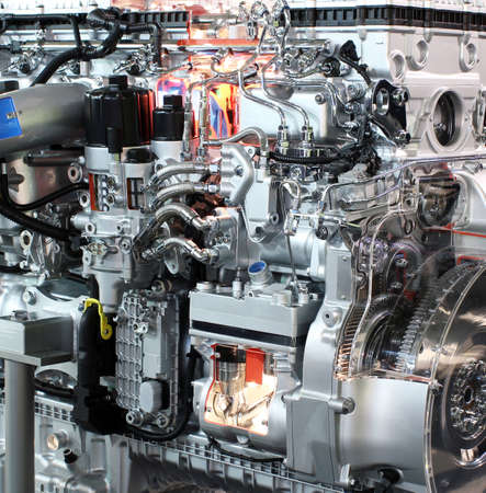 heavy truck engine detail transport の写真素材