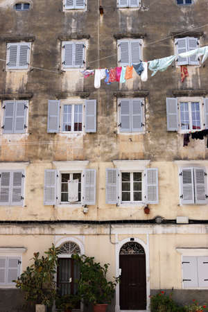 old building detail Corfu town Greeceの写真素材