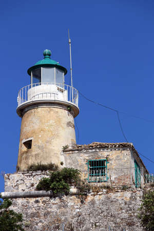 old lighthouse Corfu island Greeceの写真素材