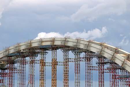 new bridge arc construction siteの写真素材