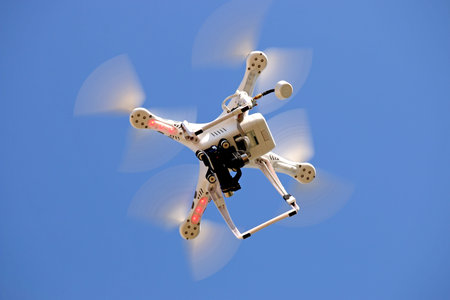 Drone flying in the sky