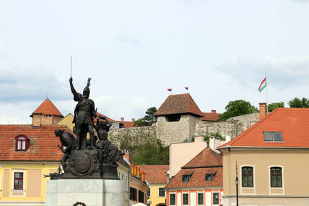 Dobo Istvan knight monument Eger Hungaryの写真素材