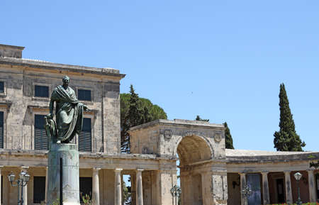 monument Corfu town Grecce summer seasonの写真素材