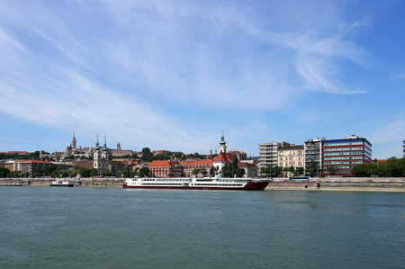 Budapest Danube riverside cityscape Hungaryの写真素材