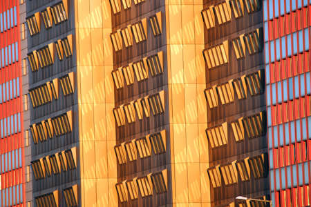 colorful modern building facade background Vienna Austriaの写真素材