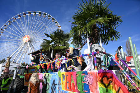 Vienna/Austria-02.22.2020: Fasching carnival Prater amusement parkのeditorial素材