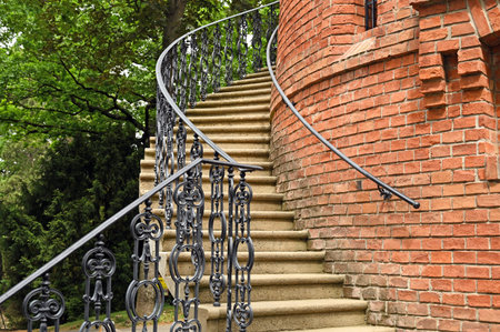 Aussichtsturm Paulinenwarte strairway detail in Turkenschanzpark Vienna