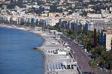 Promenade des Anglais in Nice Franceのeditorial素材