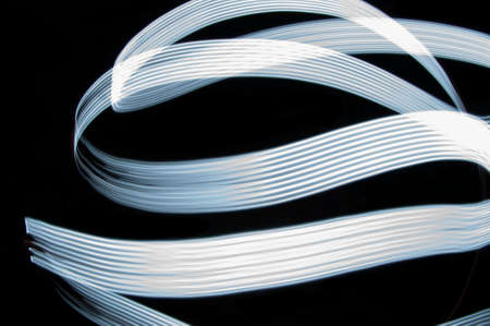Light Painting Lines of Colour.LED lighting design style,night lights, drawing with LED lights,Storm of Lightの写真素材