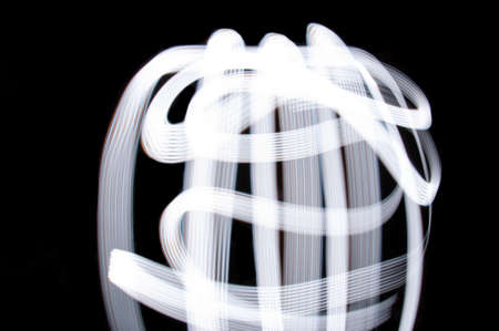 Light Painting Lines of Colour.LED lighting design style,night lights, drawing with LED lights,Storm of Lightの写真素材