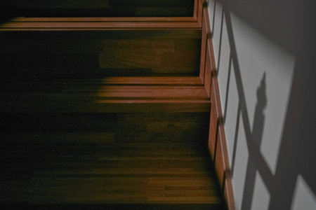 an old and worn-out staircaseの写真素材